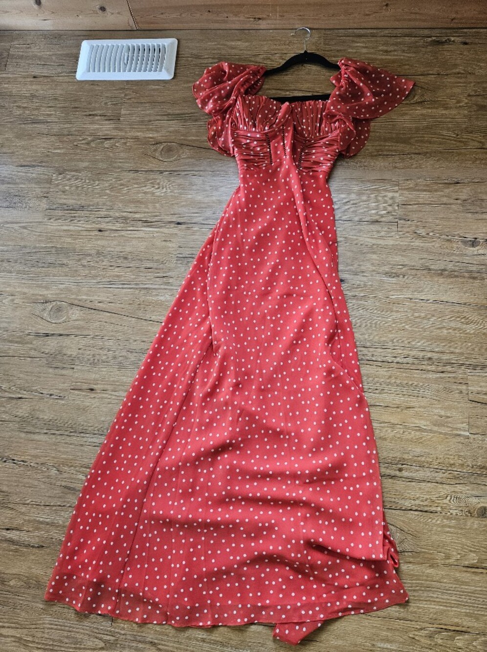 Red Polka Dot Maxi Dress EUR Size 36